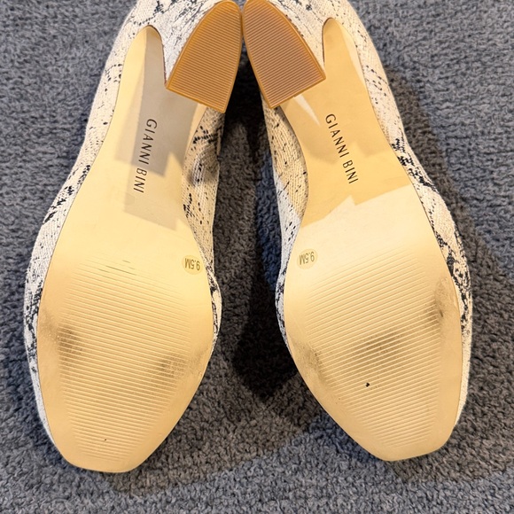 Gianni Bini Snake Print Peep-Toe Heels - Picture 7 of 8